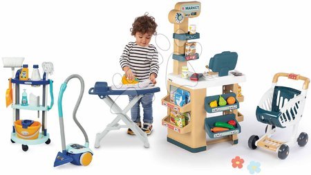 Boutiques pour enfants - Magasin et chariot de nettoyage Market Smoby