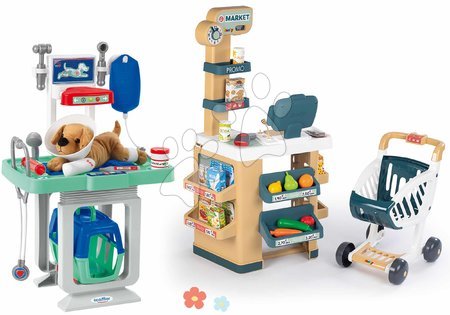 3 - 6 years - Set shop and veterinary cart Market Smoby