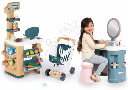 3 - 6 years - Set shop and cosmetic table Market Smoby