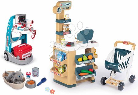 3 - 6 years - Set shop and medical cart Market Smoby