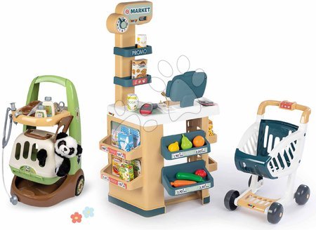 3 - 6 years - Shop set and veterinary cart Market Smoby