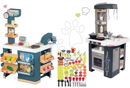 Negozi per bambini set - Set negozio elettronico con bilancia e scanner Super Market e cucina Tefal Studio Smoby - 10