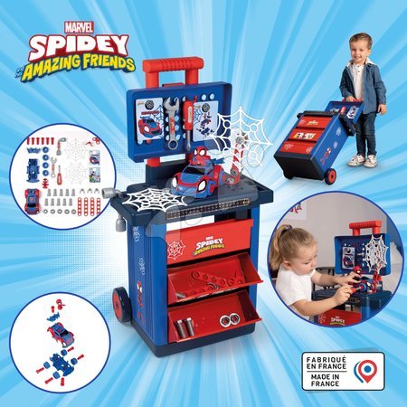 Dječja radionica za popravljanje - Radni stolić na kotačima Spidey DIY Trolley Marvel Smoby - 3