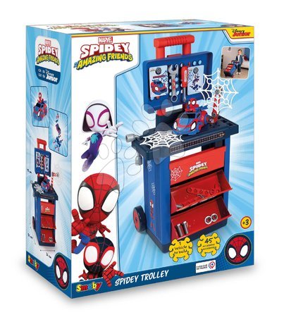 Dječja radionica za popravljanje - Radni stolić na kotačima Spidey DIY Trolley Marvel Smoby - 11