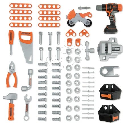 Játék szerelőasztalok - Szerelőműhely mechanikus fúróval Black&Decker Smoby - 3