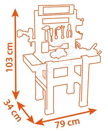 Pracovní dětská dílna - Pracovní dílna s mechanickou vrtačkou Black&Decker Bricolo Center Workbench Smoby - 5