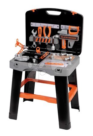 Workbench playsets and tools - Pracovná dielňa v kufríku 2v1 Bricolo Smart Workbench Black&Decker Smoby