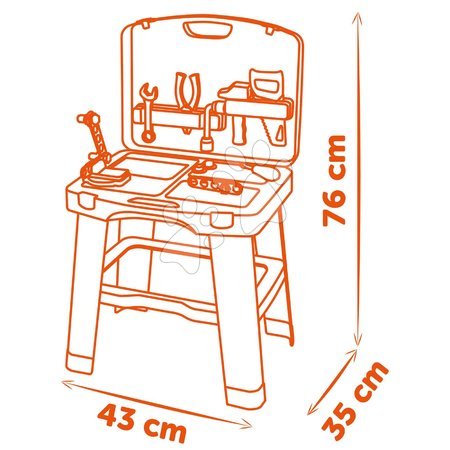 Pracovní dětská dílna - Pracovní dílna v kufříku 2v1 Bricolo Smart Workbench Black&Decker Smoby - 4