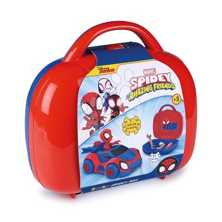 Nářadí a nástroje - Kufřík s rozebíratelným autíčkem Spidey Box Spidey Marvel Smoby - 2