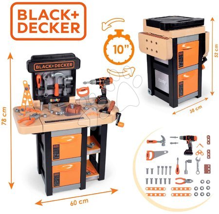 Pracovná detská dielňa - Pracovná dielňa Open Bricolo Workbench Black&Decker Smoby - 6