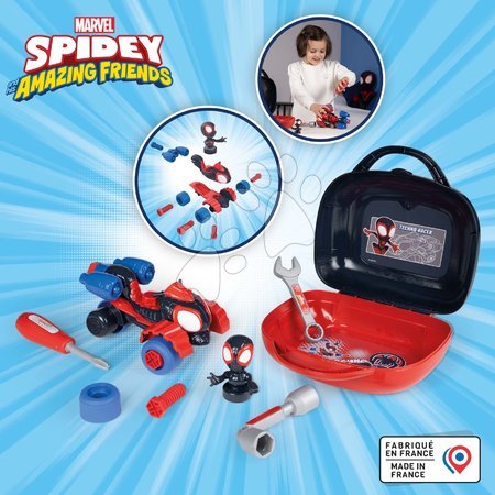 Nářadí a nástroje - Kufřík s rozebíratelnou čtyřkolkou Spidey Box Spin Marvel Smoby - 6