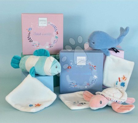 Hračky na mazlení DouDou - Plyšová velryba k mazlení Whale Blue Doudou et Compagnie - 4