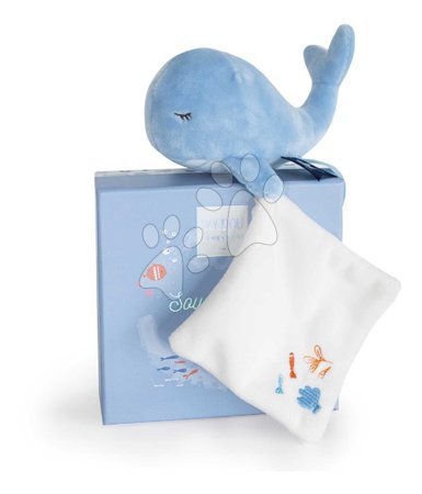 Hračky na mazlení DouDou - Plyšová velryba k mazlení Whale Blue Doudou et Compagnie - 7