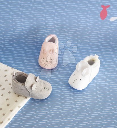 Babykleidung - Prvé papučky pre bábätko Baby Socks White Doudou et Compagnie - 2