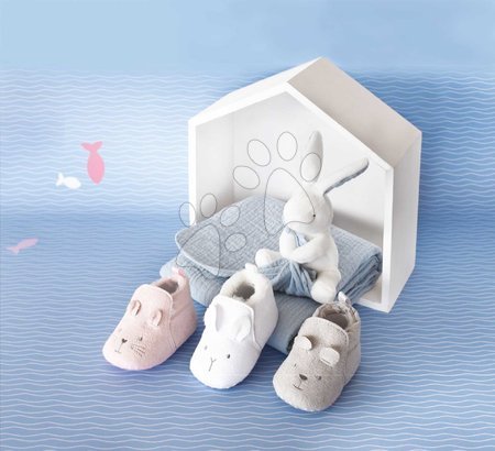 Babykleidung - Prvé papučky pre bábätko Baby Socks White Doudou et Compagnie - 3