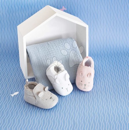 Babykleidung - Prvé papučky pre bábätko Baby Socks White Doudou et Compagnie - 4