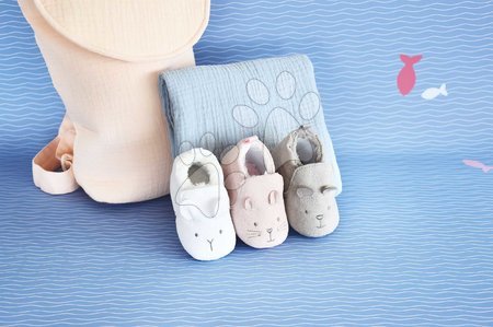 Babykleidung - Prvé papučky pre bábätko Baby Socks White Doudou et Compagnie - 5