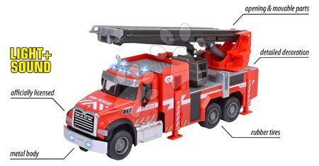 Lastwagen - Feuerwehrauto Mack Granite Fire Truck Majorette - 3