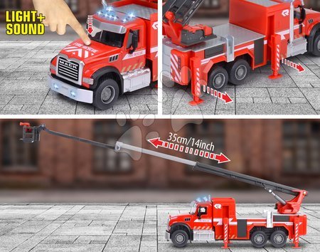 Camioane - Mașină de pompieri Mack Granite Fire Truck Majorette - 7