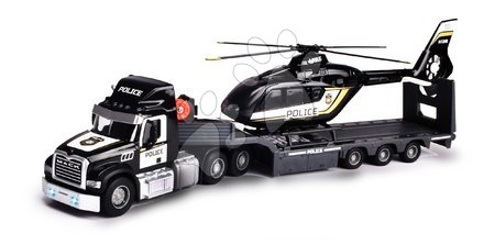 Játékautók és szimulátorok - Vontató platóval és rendőrségi helikopter Mack Truck Police Helicopter Majorette