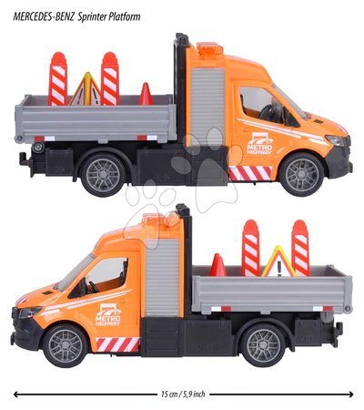 Macchine  di costruzione - Macchinina con cassone Mercedes-Benz Sprinter Platform Majorette - 2