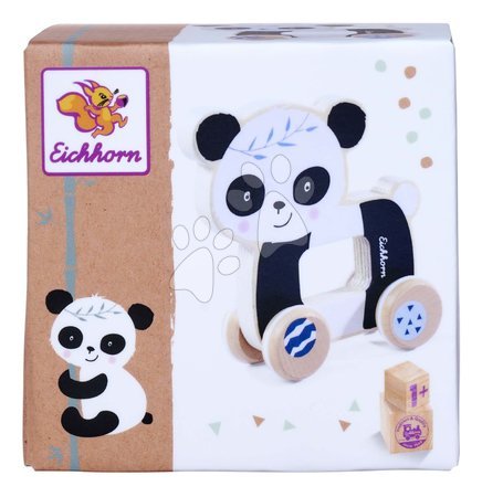 Hračky pro nejmenší - Dřevěné autíčko Panda EH Push Animal Eichhorn_1