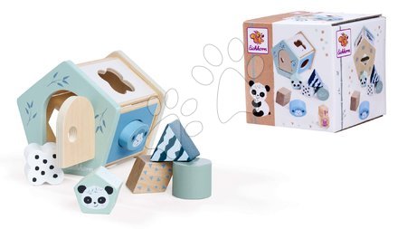 Dřevěné didaktické hračky - Dřevěný didaktický domeček Shape Box Panda Eichhorn_1