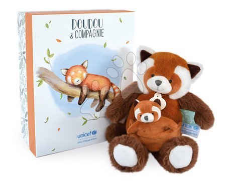 Plush animals - Plyšová panda s mláďatkom Red Panda Unicef Collection Doudou et Compagnie - 3