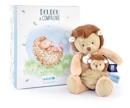 Plush animals - Plyšový ježko s mláďatkom Hedgehog Unicef Collection Doudou et Compagnie - 2