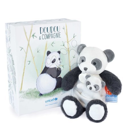 Plush animals - Plyšová panda s mláďatkom Panda Unicef Collection Doudou et Compagnie - 2