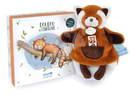 Soft puppets - Plyšová panda na bábkové divadlo Red Panda Hand Puppet Unicef Collection Doudou et Compagnie - 3