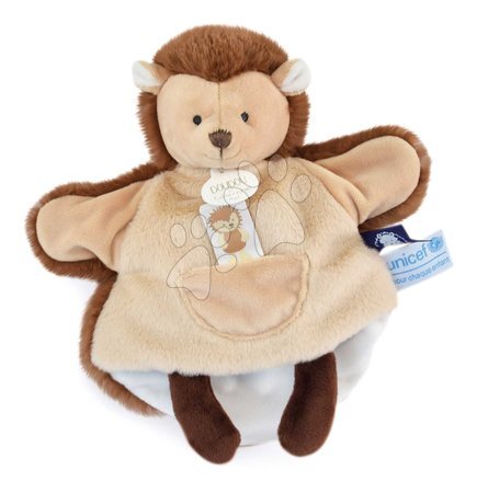 Toys for babies - Plyšový ježko na bábkové divadlo Hedgehog Hand Puppet Unicef Collection Doudou et Compagnie