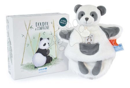 Soft puppets - Plyšová panda na bábkové divadlo Panda Hand Puppet Unicef Collection Doudou et Compagnie - 2