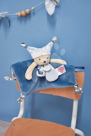 Teddy bears - Plyšový medvedík s handričkou Plush Bear Blue Doudou et Compagnie - 2