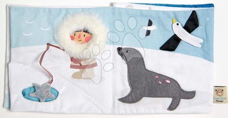 Alvókendők DouDou - Textil könyvecske Snowy Friends Activity Book ThreadBear  - 2