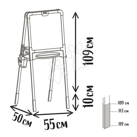 Školní tabule - Dřevěná tabule oboustranná Wooden Board Smoby - 4