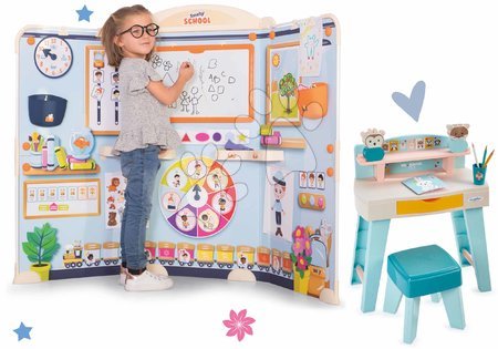 Table de desenat pentru învățat - Set școală pentru preșcolari School Smoby 