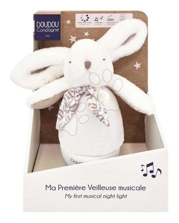 Plush toys | Page 6 - Musical Night Light Plush Bunny White Doudou et Compagnie_1