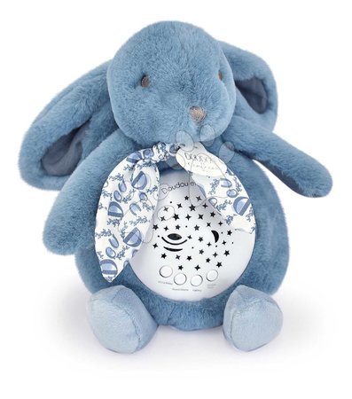 Toys for babies - Plyšový zajačik Musical Night Light Star Projector Blue Doudou et Compagnie