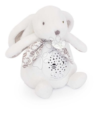 Toys for babies - Plyšový zajačik Musical Night Light Star Projector White Doudou et Compagnie