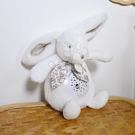 Plush rabbits - Plyšový zajačik Musical Night Light Star Projector White Doudou et Compagnie - 2