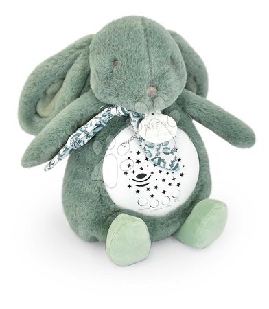 Toys for babies - Plyšový zajačik Musical Night Light Star Projector Green Doudou et Compagnie