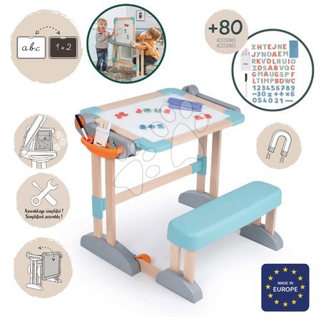 Seturi de table și bănci - Set bancă şcolară din lemn Modulo Space pliabilă magnetică Smoby  - 2