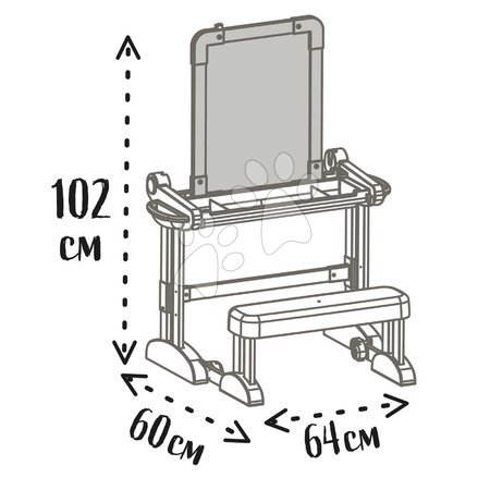 Seturi de table și bănci - Set bancă şcolară din lemn Modulo Space pliabilă magnetică Smoby  - 64