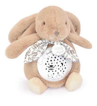 Toys for babies - Plyšový zajačik Musical Night Light Star Projector Sand Beige Doudou et Compagnie