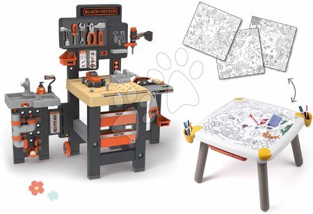 Igračke za djecu od 2 do 3 godine - Set kreatívny stôl a pracovný stôl Kid Creative Table Smoby