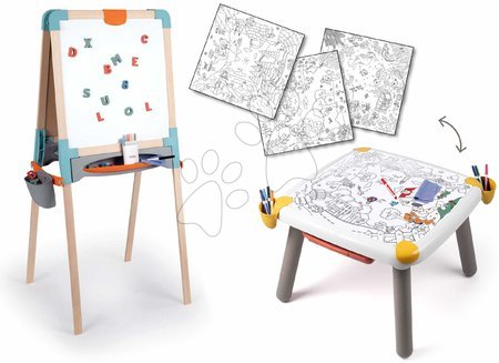 Igračke za djecu od 2 do 3 godine - Set kreatívny stôl a drevená tabuľa Kid Creative Table Smoby