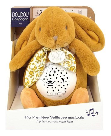 Plush toys | Page 4 - Plush Bunny Musical Night Light Star Projector Ocher Doudou et Compagnie_1