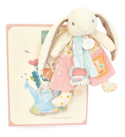 Plush toys | Page 9 - Plush bunny with pacifier clip Lapin Ciboulette Doudou Dummy Holder Doudou et Compagnie_1