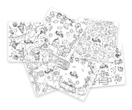 Spielzeuge und Spiele für den Garten - Großformatige Bilder zum Ausmalen Peppa Pig Kid Colouring Smoby